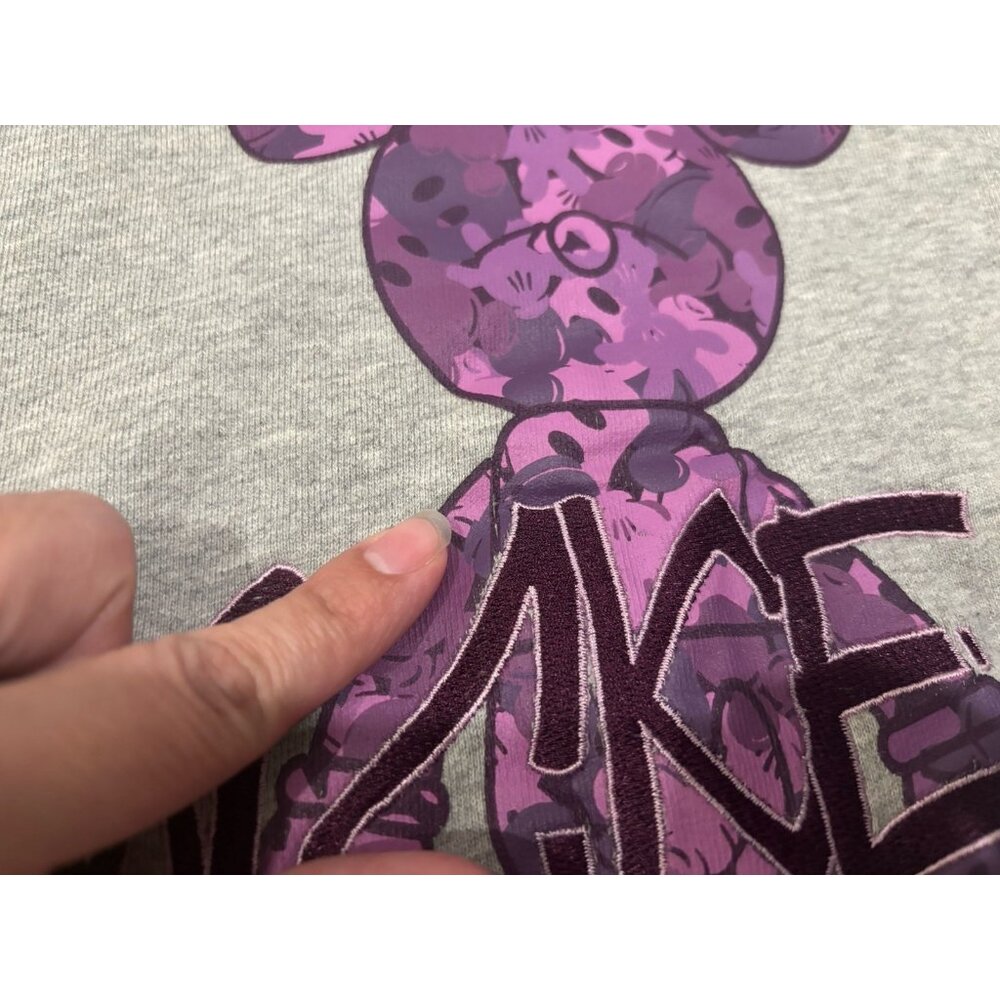 Disneyland Hong Kong Purple Mickey Mouse Gray Hoodie Pullover Size XS Women’s - Picture 4 of 12